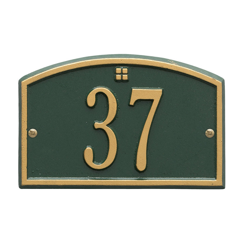 Plaque d'adresse murale 1 ligne Cape Charles, Oui, Vert et or
