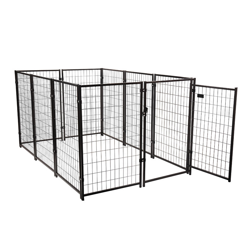 Grande clôture 10 pièces pour chien en métal robuste 47 po H