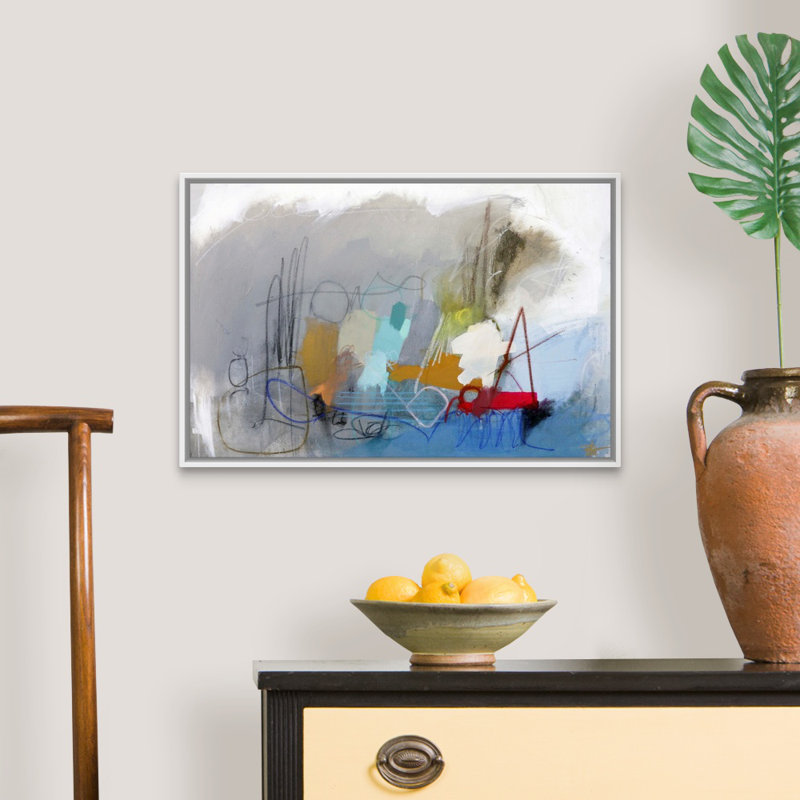 Reproduction d’art sur toile, "A Game I" par B. Robert, H 18 po x l 26 po x P 1,75 po, Cadre blanc