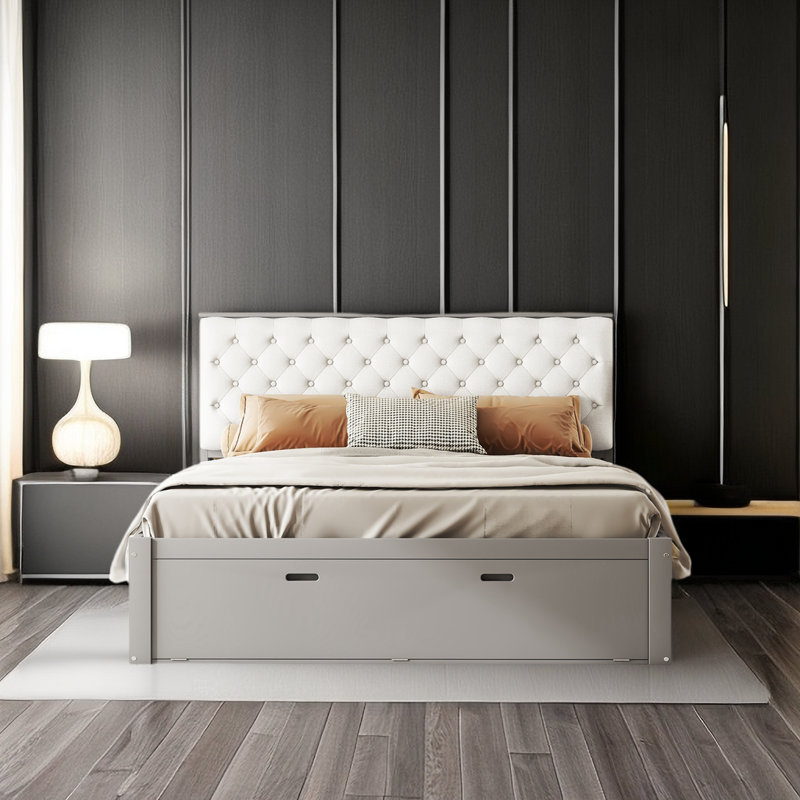 Ataru Upholstered Platform Bed, Gray