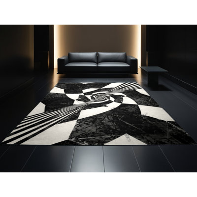 Tapis gris moelleux moelleux Art Deco