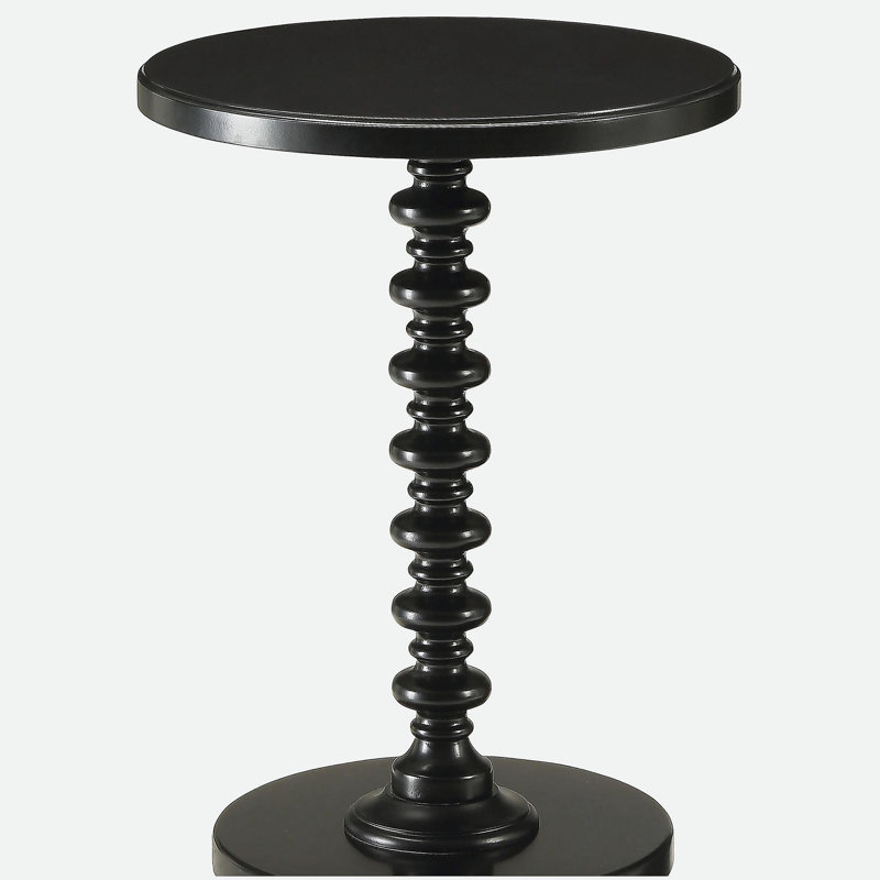 Table d'appoint ronde noire en bois, Noir