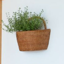 Panier mural Everard Kouboo, H 8,75 po x l 8,5 po x p 6,5 po, Brun miel