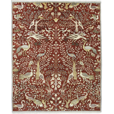 Handmade Hand-Knotted Wool Beige/Grey Rug