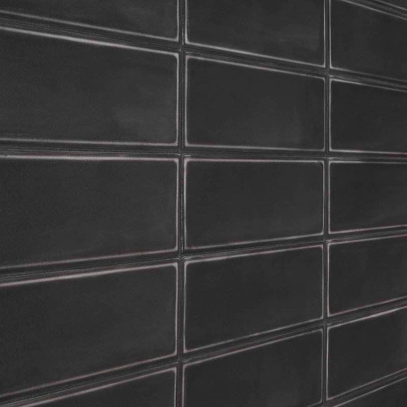 Stacy Garcia ArtBlock 4x16 Matte Porcelain Tile, Nero Black