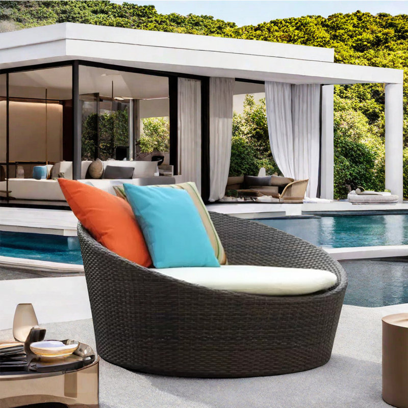 Lit de repos pour terrasse Terrace, Brun clair