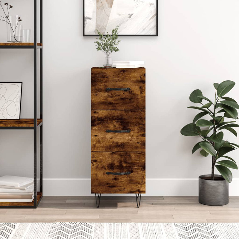 Malynda Sideboard 34,5x34x90 cm Engineered Wood, Smoked Oak