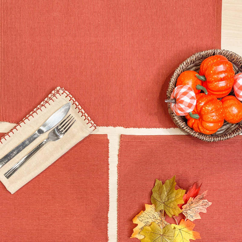 Cotton Rectangle Placemat, Rust