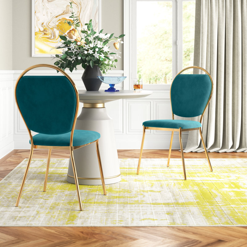 Chaises d'appoint rembourrées en velours Kayda, Vert
