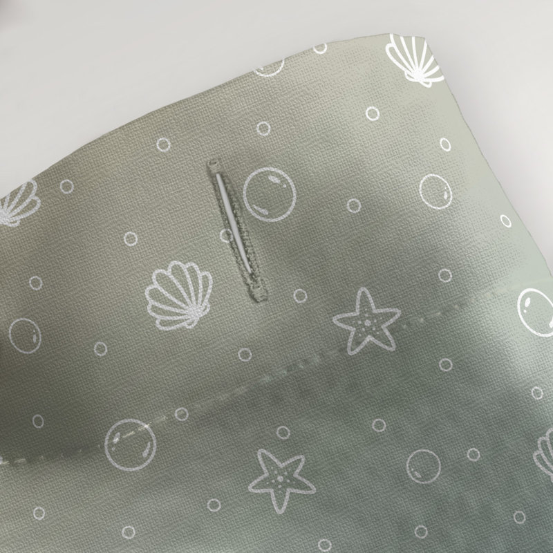 Rideau de douche Seashell, Bleu/orange