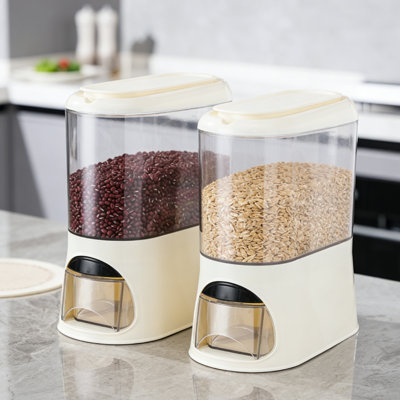 2 Pack Rice Dispenser, Rice Storage Container Sealed Moisture Proof With Cup For Kitchen Pantry Household