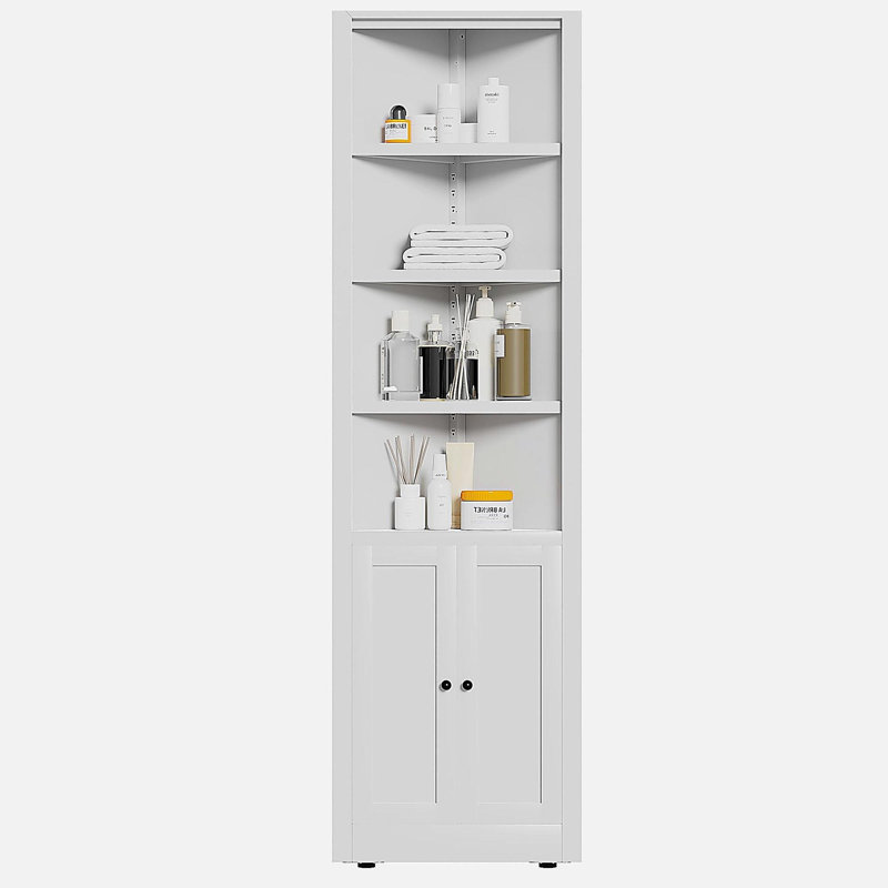 Armoire de rangement de 71 po de hauteur avec 2 portes, armoire en métal à 5 niveaux avec tablettes réglables, rangement de cuisine autoportant pour garde-manger, salon, salle de bain, salle de lavage