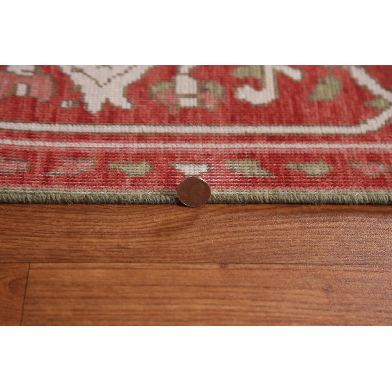 Tapis oriental géométrique Heriz Serapi noué à la main 10 x 13