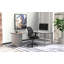 The City, bureau en L moderne pour le bureau et la maison, plateau gris avec cadre argent brossé-92634385