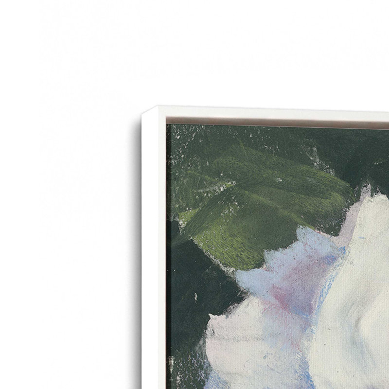 «Peony III» par Carol Rowan, reproduction d'art sur toile, H 20 po x l 20 po, Cadre flottant, Blanc