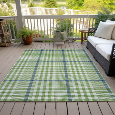 Tapis intérieur / extérieur vert Samira 