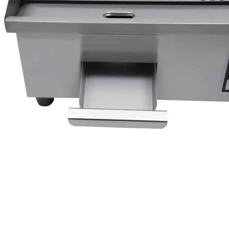 YINXIER 110V Electric Countertop Flat Top Griddle Adjustable Temperature Control 122°F-572°F