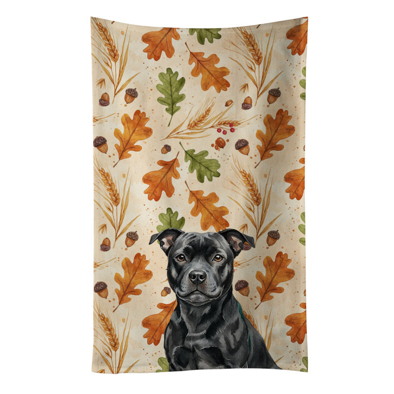 Serviette de cuisine tricolore Sheltie, Bull Terrier Staffordshire noir