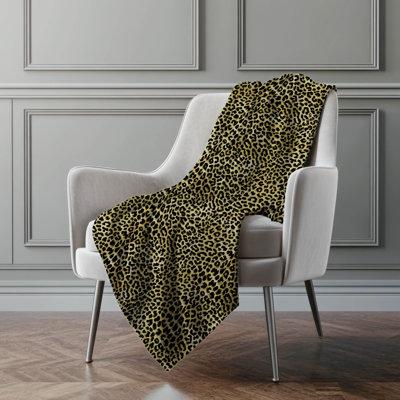 Addison Machine Washable Sherpa Leopard Throw Blanket