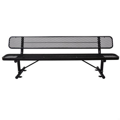 Banc d'extérieur en acier avec dossier