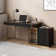 Mathian Swivel Computer Desk,Home office Desk,L-Shaped Executive Desk,Power Outlet, Glass Top