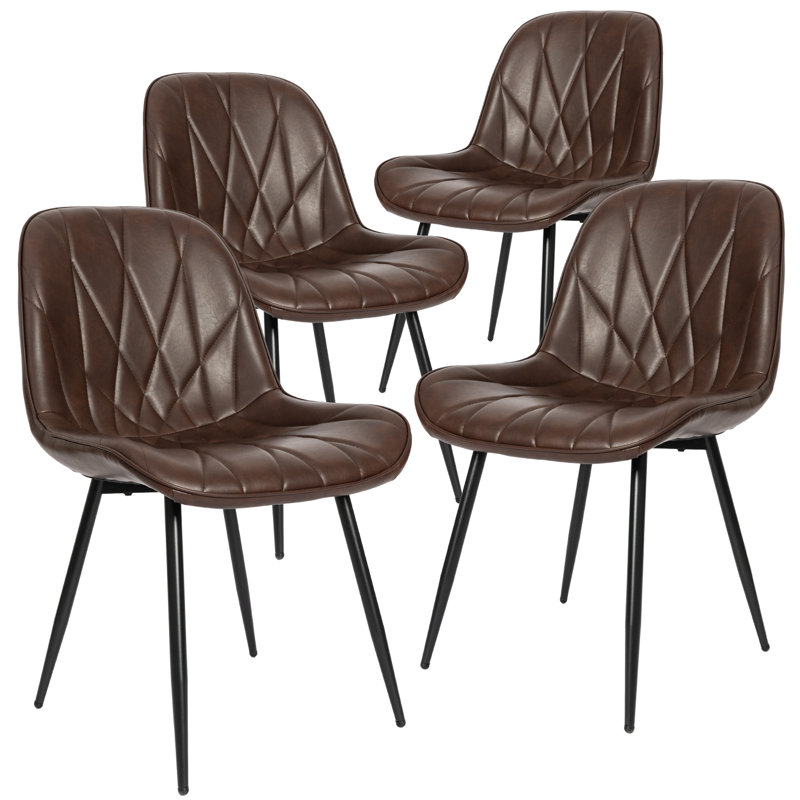 Ensemble de 4 chaises de salle à manger en simili cuir George Oliver