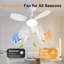 Ventilateur de plafond encastré moderne 24,4 "avec lumière DEL à intensité variable pour chambre à coucher, salon - blanc