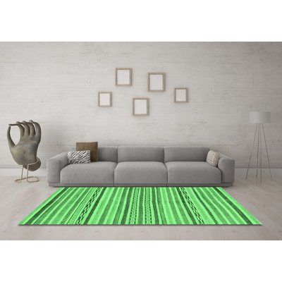Tapis lavables à la machine à motif abstrait vert émeraude 2311