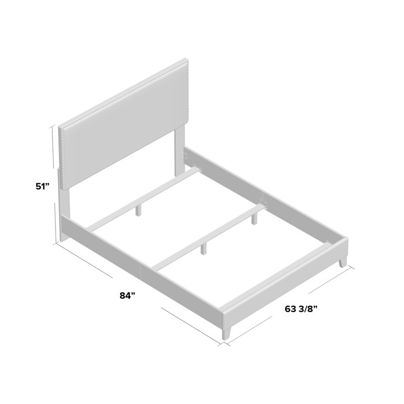 Olen Upholstered Bed, Blue, Queen