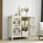 Armoire décorative avec 2 portes en verre et tablettes réglables