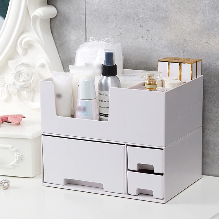 Plastic Stackable Makeup Organizer Desktop Cosmetic Storage Box
