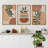 Mid Century Modern Boho Geometric Polygon Palm Leaf - 3 Piece Floater Frame Graphic Art Set on Canvas-73721028-73721031