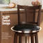 Tabouret de bar 30 po Avis avec siège pivotant en similicuir et dossier en rotin (ensemble de 2)-845569290