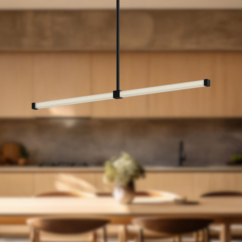 Luminaire suspendu géométrique simple à 1 lumière Blade, Noir