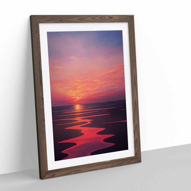 Ultimate Sunset - Wall Art, 66cm H x 48cm W, Walnut Framed Paper, White