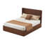 Base de lit plateforme moderne en bois cannelé Demi de 44 po de hauteur avec tête de lit ondulée Demi, support de lattes, aucun sommier requis, assemblage facile-127356335