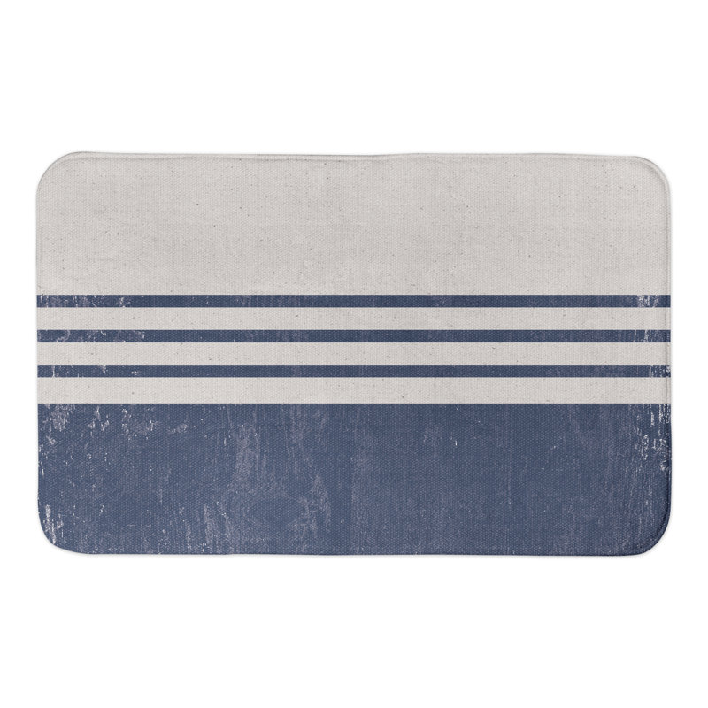 Tapis de bain à rayures vieillies