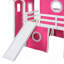 Lit mezzanine double avec tente coulissante et tour-118098543