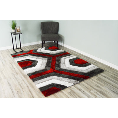 Tapis gris / rouge Lola-Mae