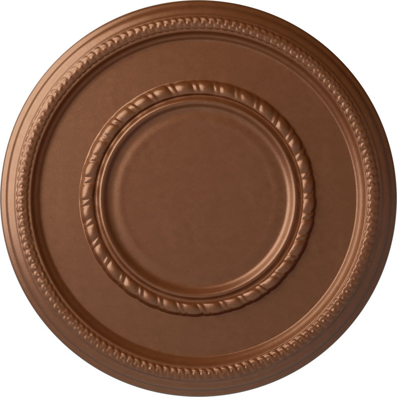 Médaillon de plafond H 17,375 po x l 17,375 po x P 1,125 po Federal, Cuivre poli