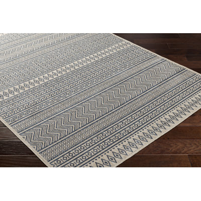 Granby Tribal Machine Woven Navy Indoor/Outdoor Area Rug