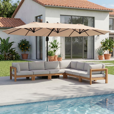 Parasol en porte-à-faux rectangulaire avec base 90,6 "× 155,5"