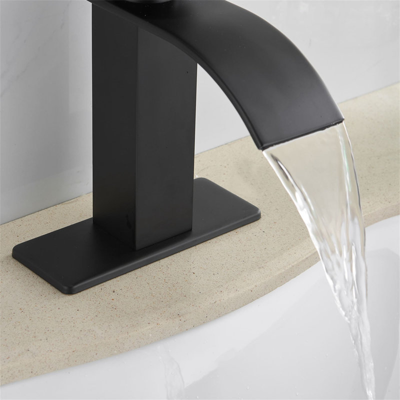 Single-Hole Single-handle Bathroom Faucet with Drain Assembly, Matte Black