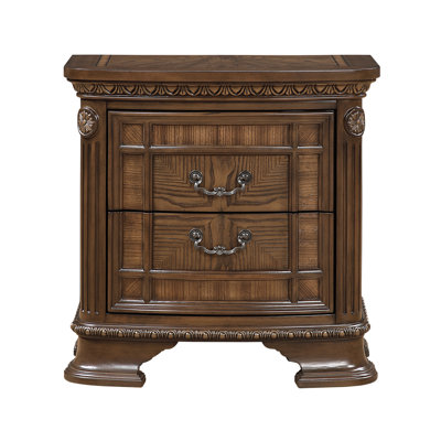 Tables de chevet pour chambre à coucher, style traditionnel, en bois d'ingénierie foncé, lot de 2, brun