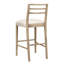 De 2 tabourets de bar à dossier de style moderne, revêtus de bois d'hévéa beige, pour salle à manger avec dossier, sièges rembourrés, pièce, assemblage requis