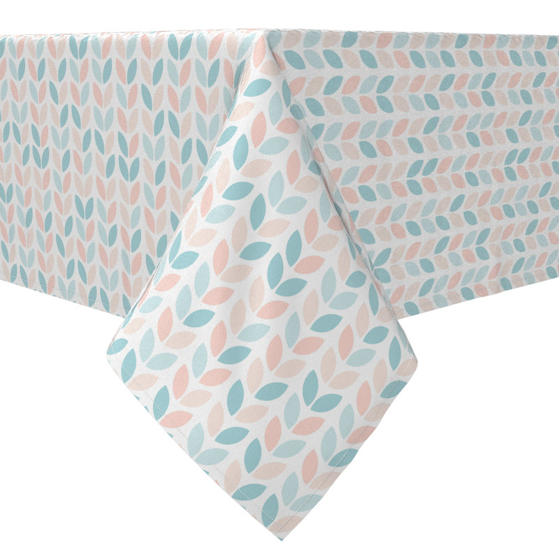 Rectangular Floral Cotton Twill Tablecloth