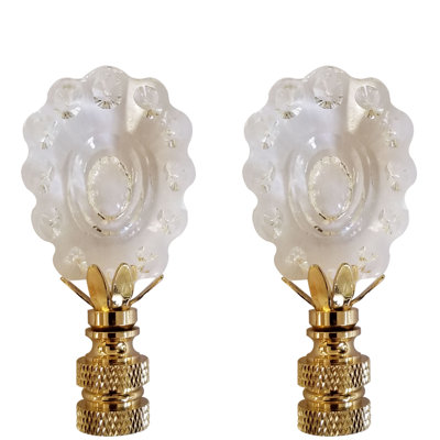 Rounded Scallop Faceted Crystal Lamp Finial