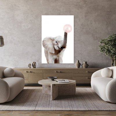 Art mural contemporain Bubblegum Elephant