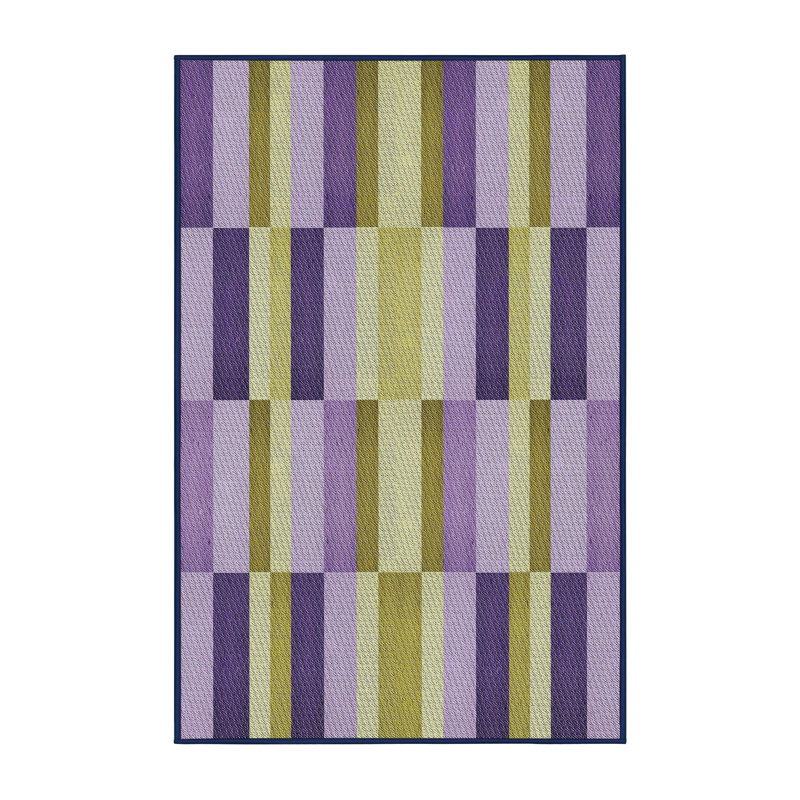 Tapis mauve/vert à tisser électrique, Rectangle 5 pi x 7 pi