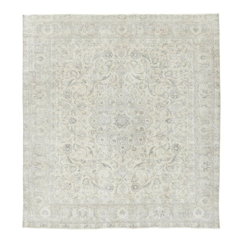 Distressed One-of-a-Kind 9'6X10'5 Hand Knotted Area Rug